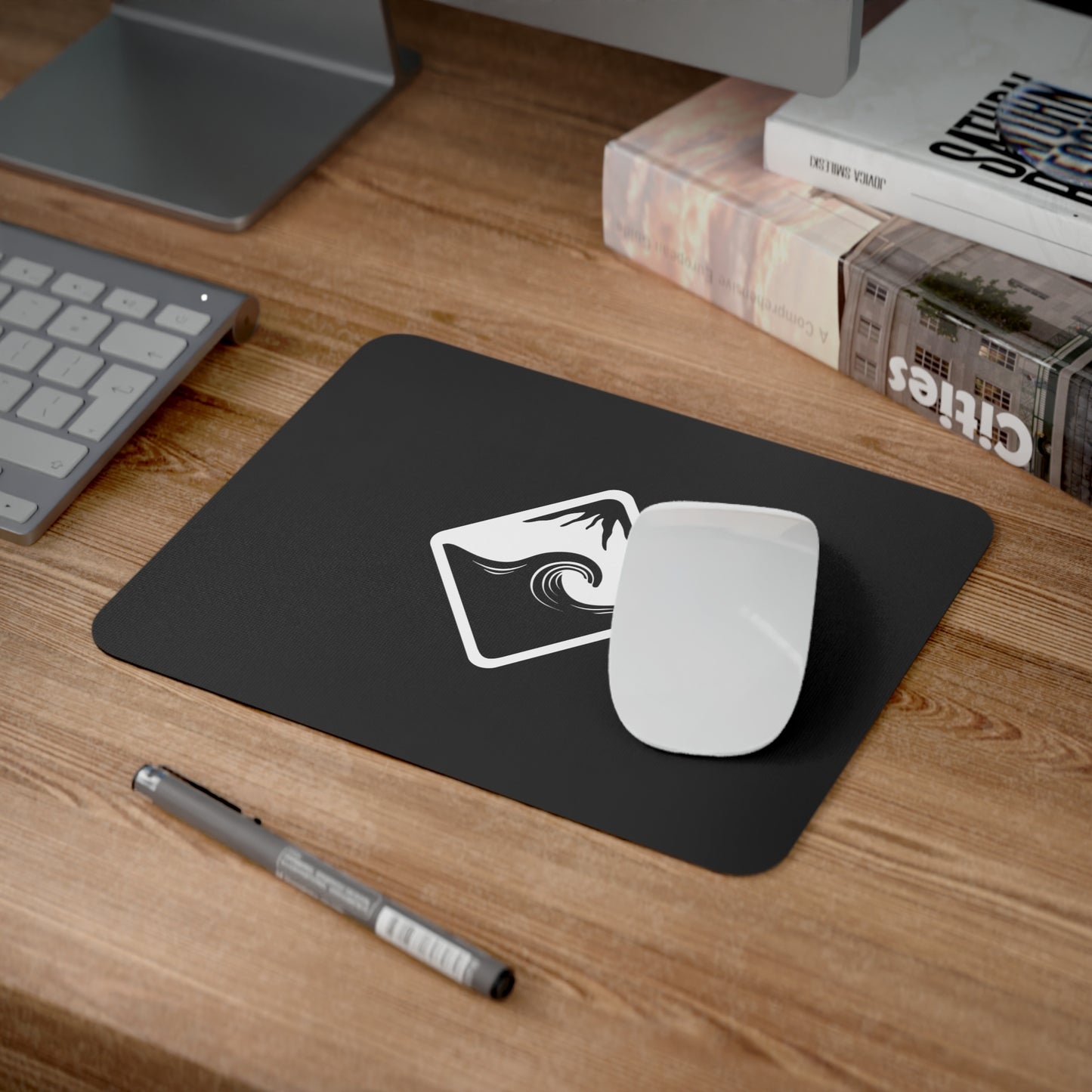 Mountain Wave Desk Mouse Pad, Office Decor, Gamer Gift, Nature-Inspired, Workstation Accessory, Stylish Desk Organization