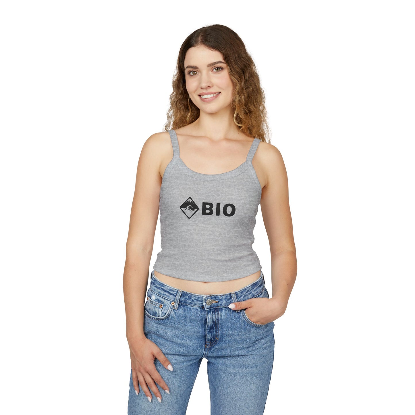 Bio-Themed Women's Spaghetti Strap Tank Top | Eco-Friendly Apparel, Summer Wear, Gift for Nature Lovers, Casual Fashion, Festival Outfit