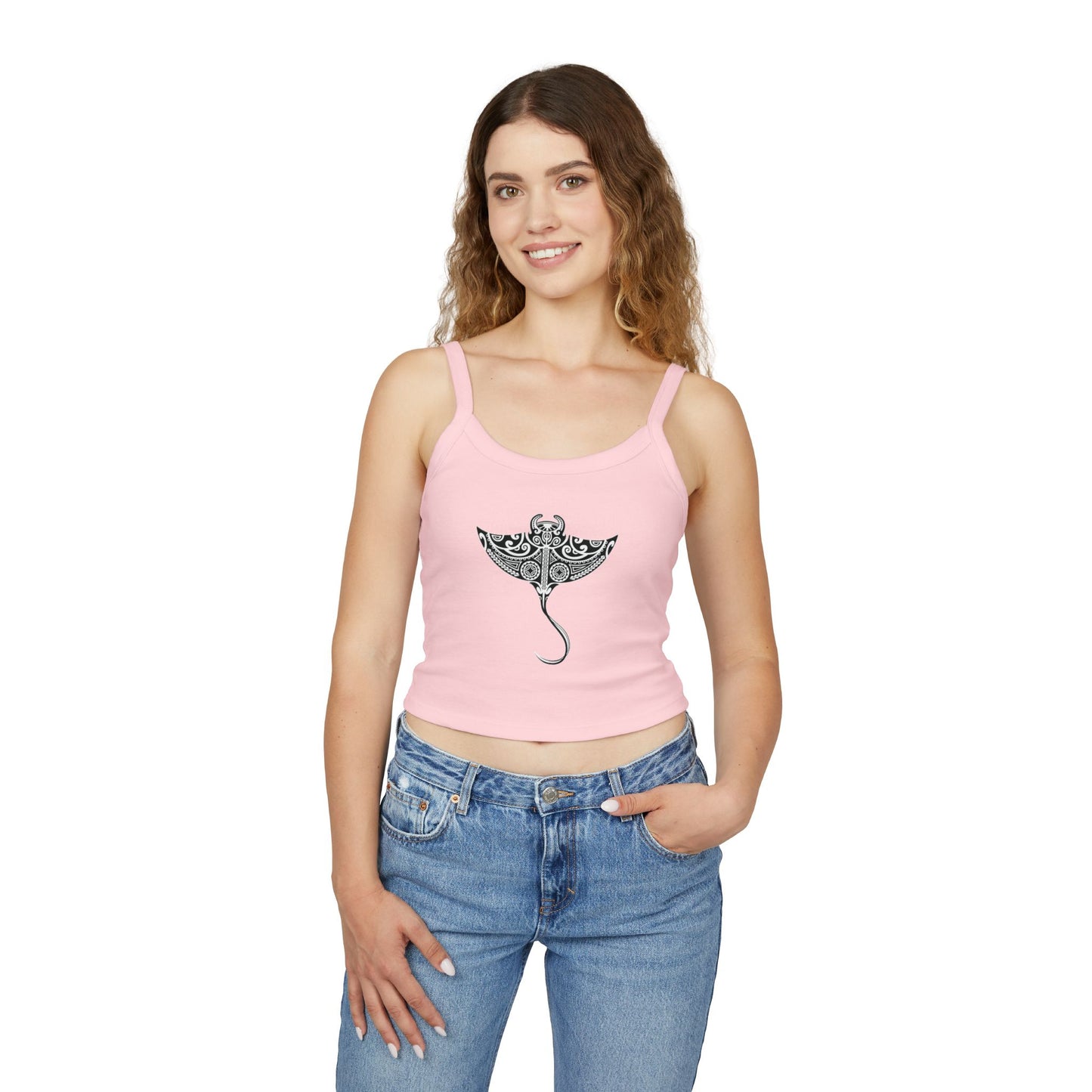 Women's Spaghetti Strap Tribal Manta Ray Tank Top