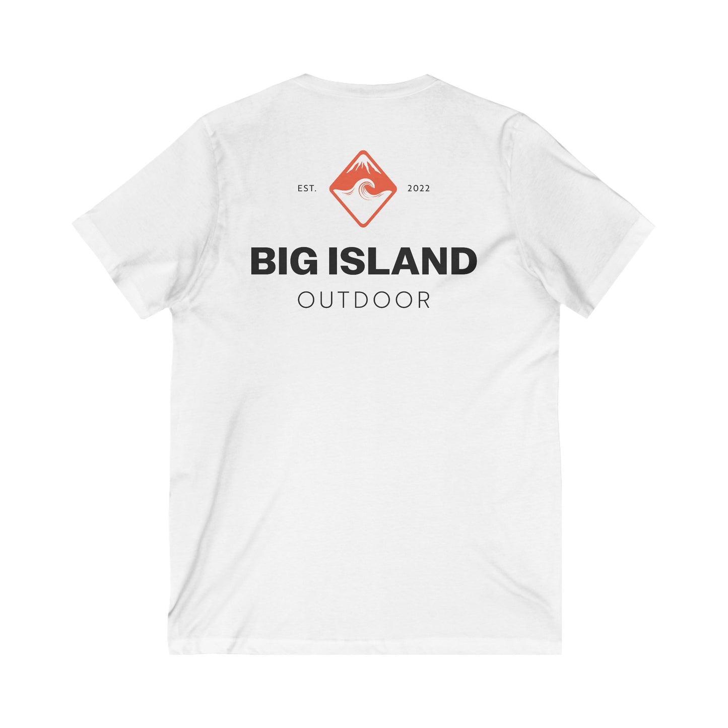 Big Island Outdoor V-Neck Tee, Unisex Jersey Short Sleeve T-Shirt, Casual Wear, Summer Fashion, Gift for Nature Lovers